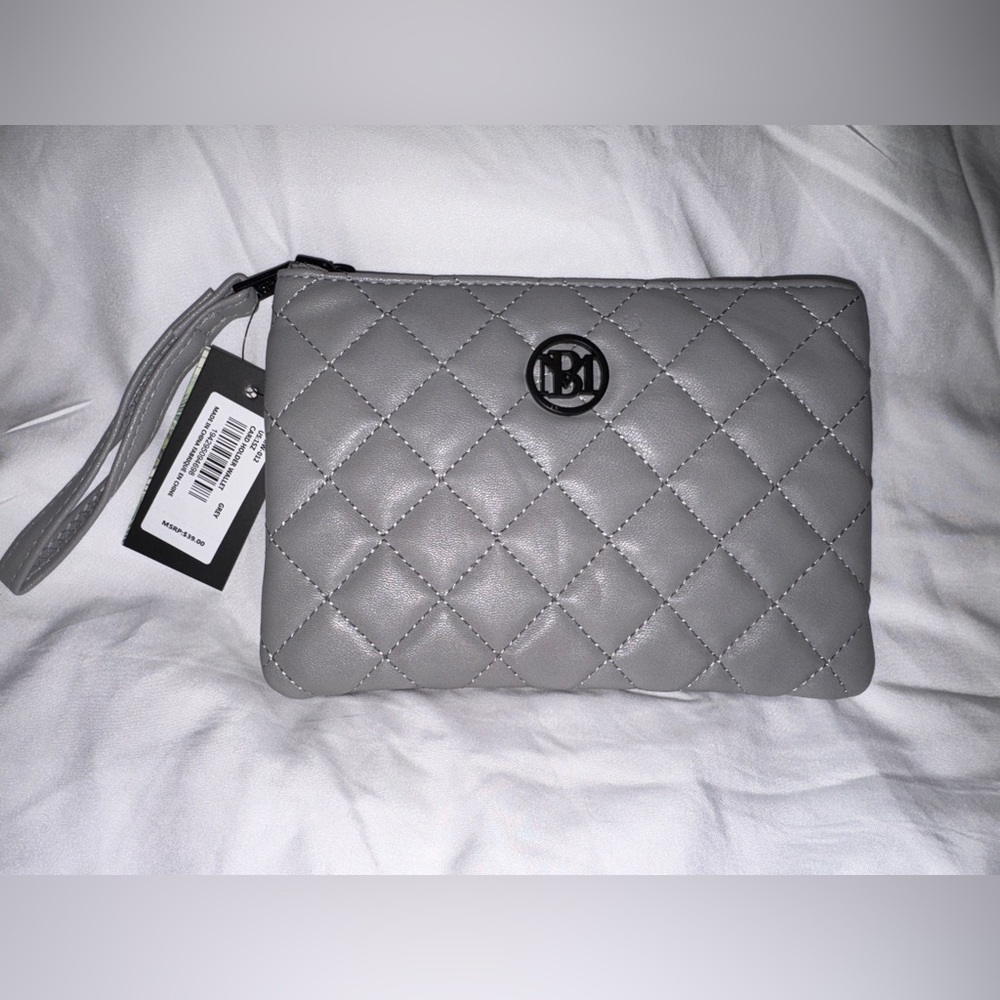 Badgley Mischka Grey Wristlet